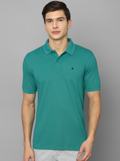 

Louis Philippe Men Sea Green Polo Collar T-shirt