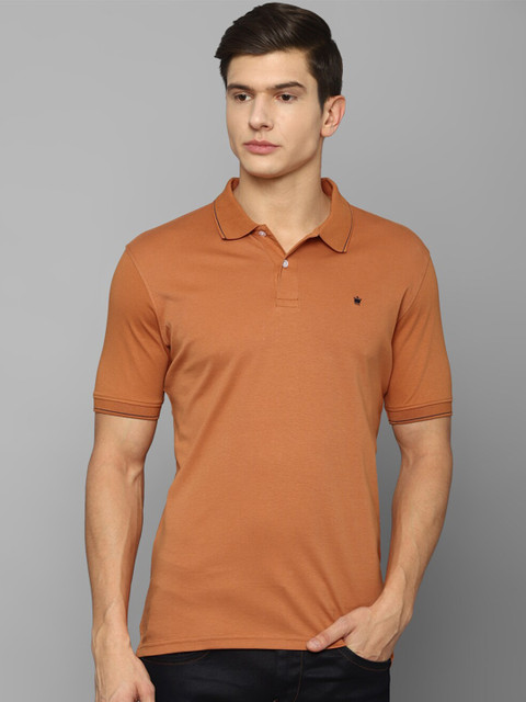 

Louis Philippe Men Orange Polo Collar T-shirt