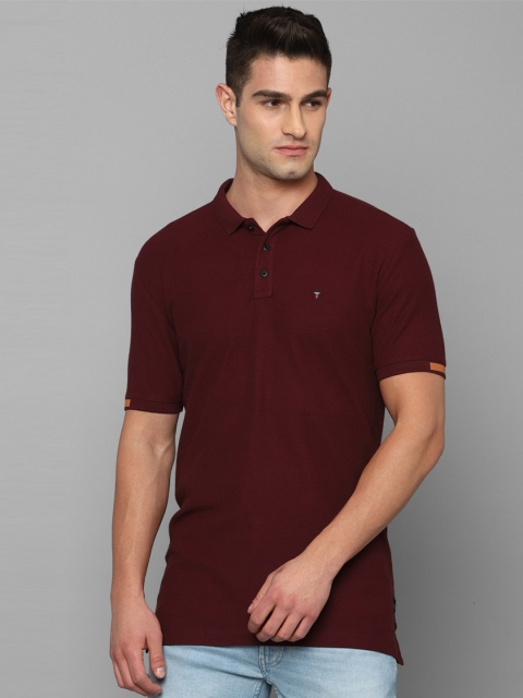 

Louis Philippe Jeans Men Maroon Polo Collar Applique Slim Fit T-shirt