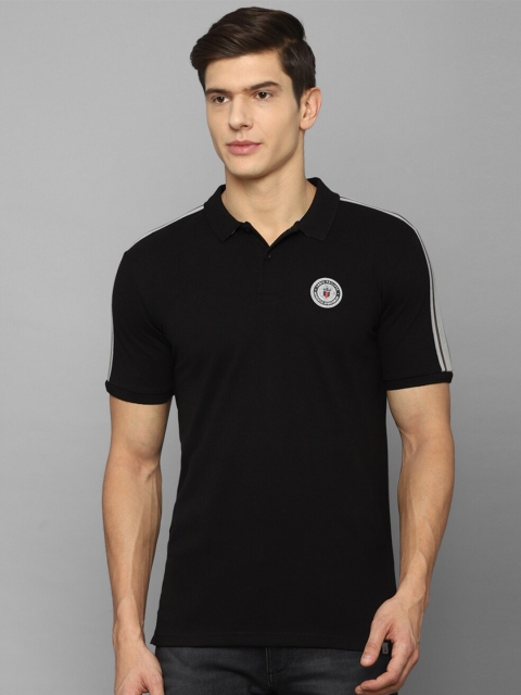 

Louis Philippe Sport Men Black Polo Collar Pure Cotton Slim Fit T-shirt