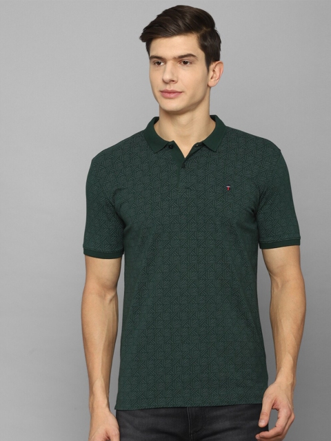 

Louis Philippe Sport Men Green Polo Collar Applique Slim Fit T-shirt