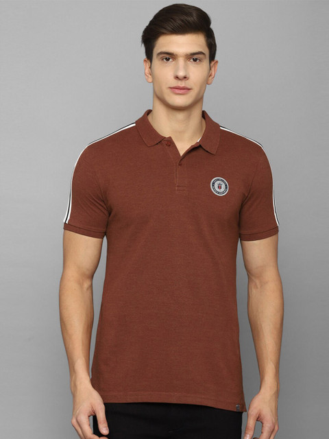 

Louis Philippe Sport Men Brown Polo Collar Applique Slim Fit T-shirt