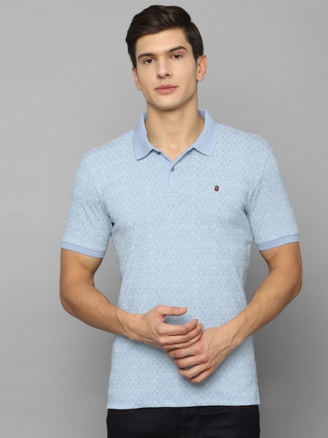 

Louis Philippe Sport Men Blue Striped Polo Collar Applique Slim Fit T-shirt