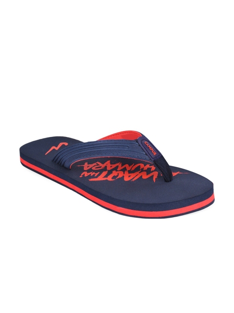 

Campus Men Navy Blue & Orange Printed Thong Flip-Flops
