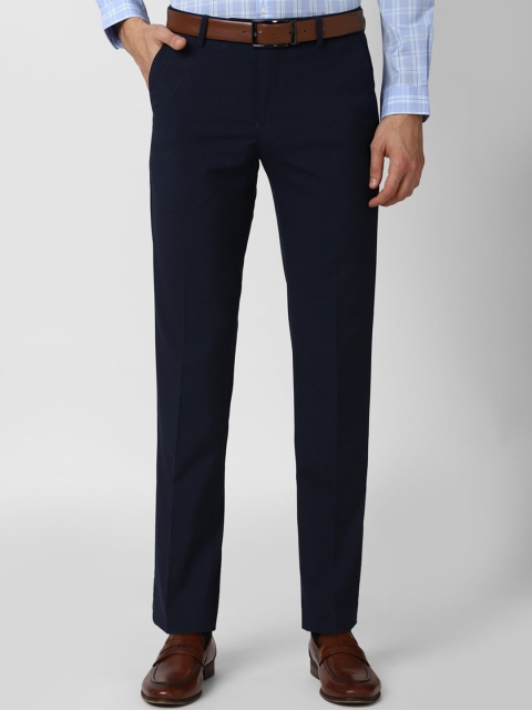 

Peter England Men Navy Blue Slim Fit Trousers