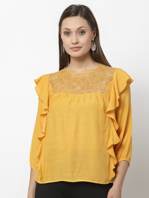 

Gipsy Mustard Yellow Off-Shoulder Bardot Top