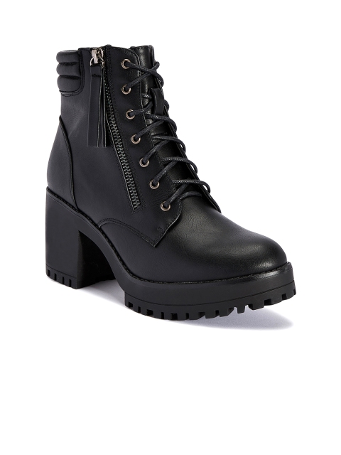 

Truffle Collection Women Black Solid Heeled Boots