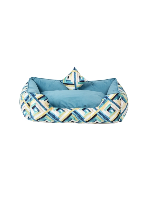 

WIGGLE TWIDDLE Turquoise Blue & Yellow Printed Pet Bed