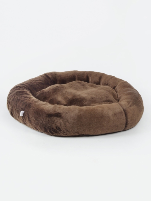 

WIGGLE TWIDDLE Brown Solid Round Chew Resistant Pet Bed