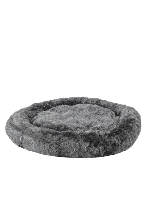 

WIGGLE TWIDDLE Black Solid Pet Small Size Round Fur Bed