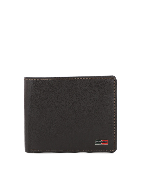 

Peter England Men Black Leather Two Fold Wallet