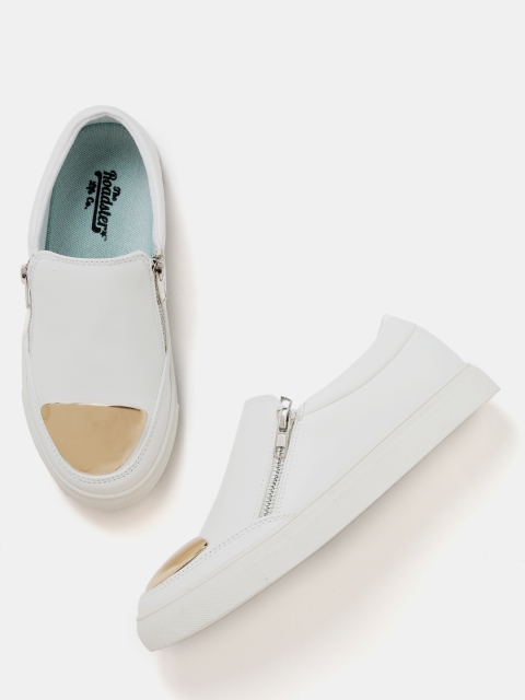 

Roadster Women White Solid Slip-On Sneakers