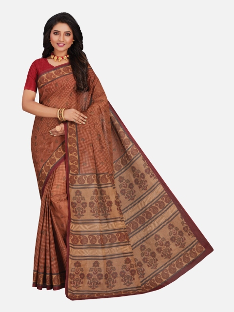 

SALWAR STUDIO Red Ethnic Motifs Pure Cotton Saree