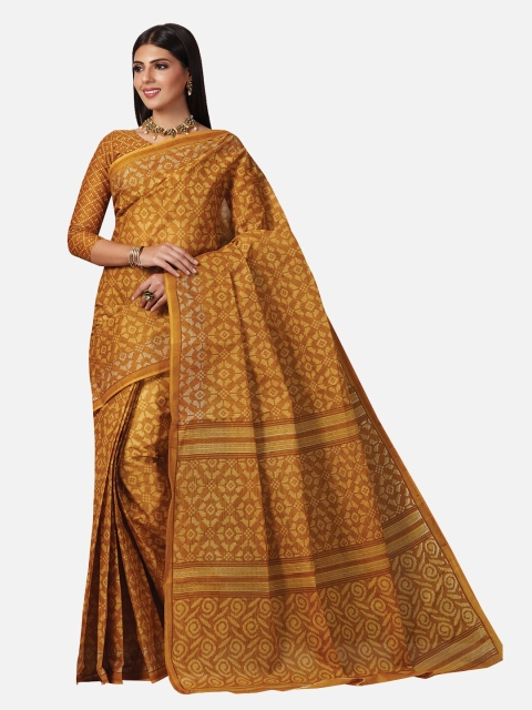 

SALWAR STUDIO Yellow Ethnic Motifs Pure Cotton Saree