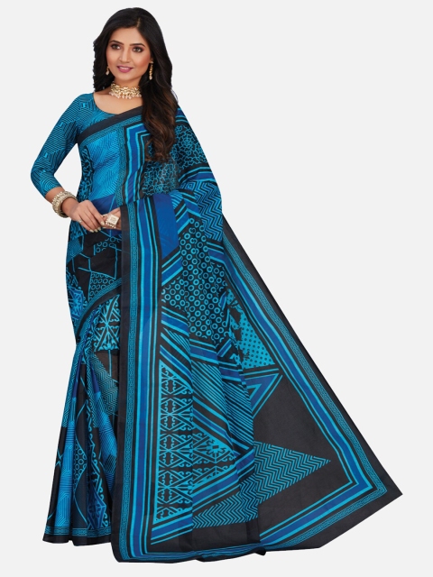 

SALWAR STUDIO Blue Ethnic Motifs Pure Cotton Saree