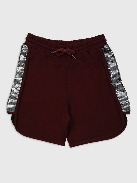 

Ziama Girls Maroon Printed Shorts