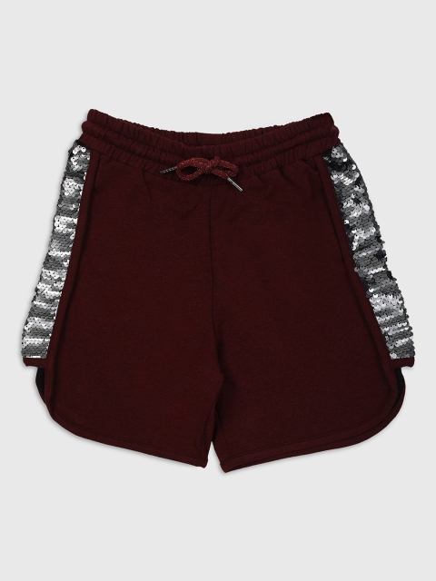 

Ziama Girls Maroon Printed Shorts