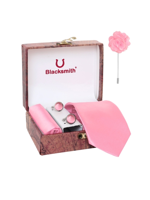 

Blacksmith Men Pink Solid Accessory Gift Set