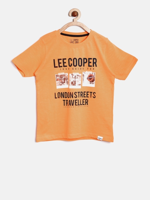 

Lee Cooper Boys Orange Printed Round Neck T-shirt