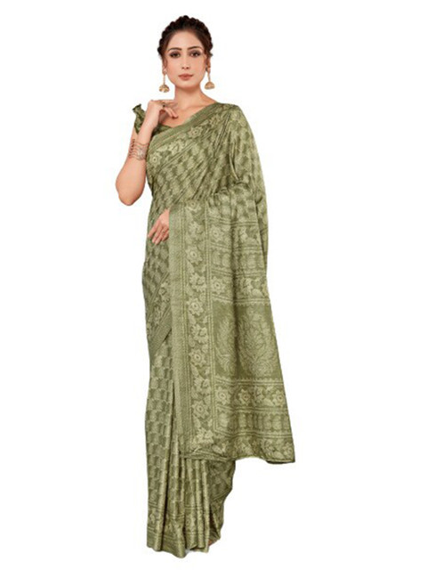 

KALINI Green Ethnic Motifs Silk Blend Saree
