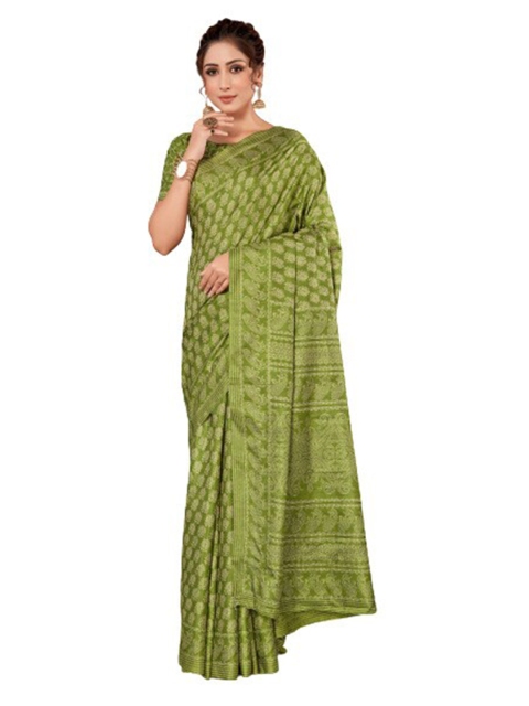 

KALINI Green Ethnic Motifs Silk Blend Saree