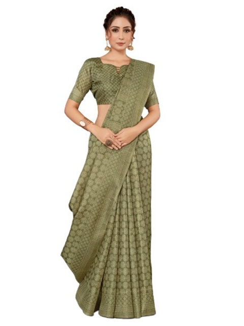 

KALINI Green Floral Silk Blend Saree