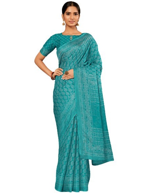 

KALINI Blue Silk Blend Saree