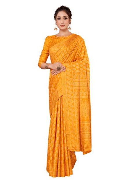 

KALINI Mustard Silk Blend Saree