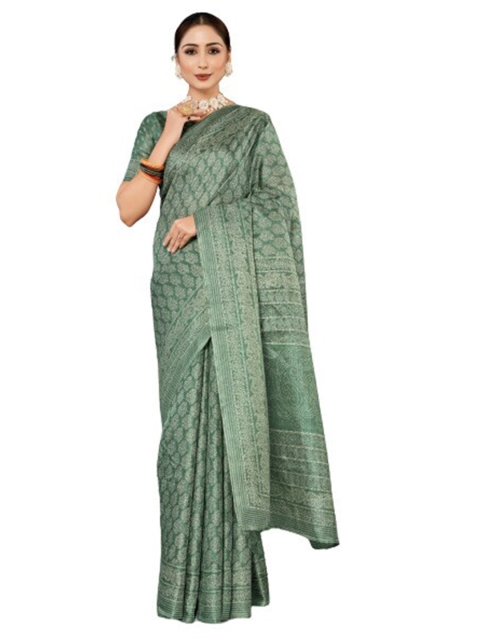 

KALINI Green Floral Silk Blend Saree