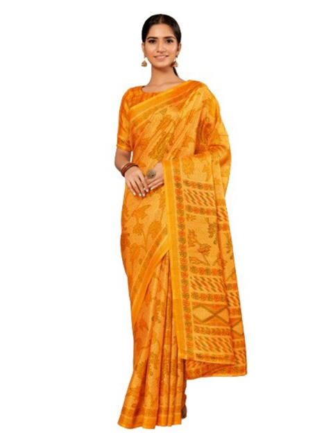 

KALINI Yellow & Red Ethnic Motifs Silk Blend Saree