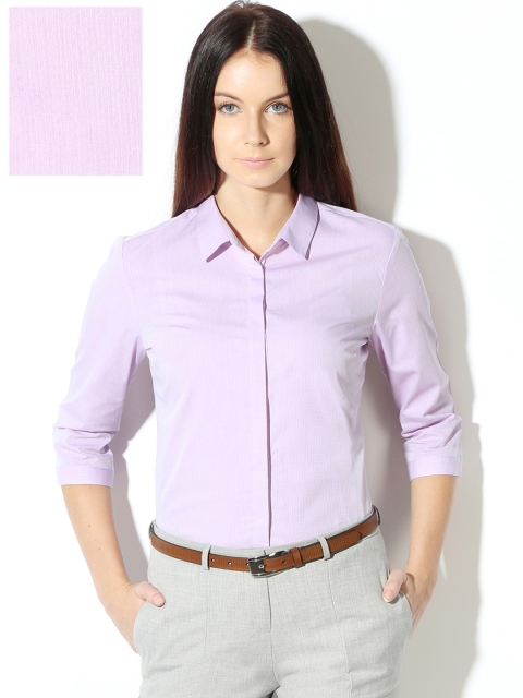 

Van Heusen Woman Pink Self-Design Formal Shirt