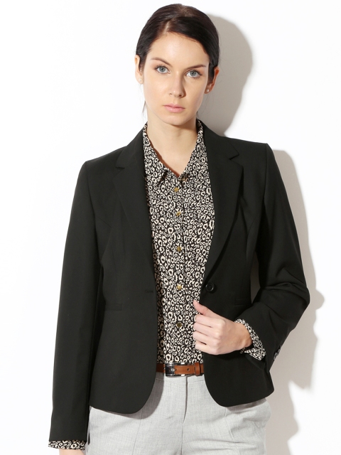 

Van Heusen Woman Black Single-Breasted Formal Blazer