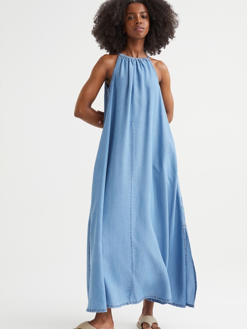

H&M Women Blue Solid Lyocell Dress