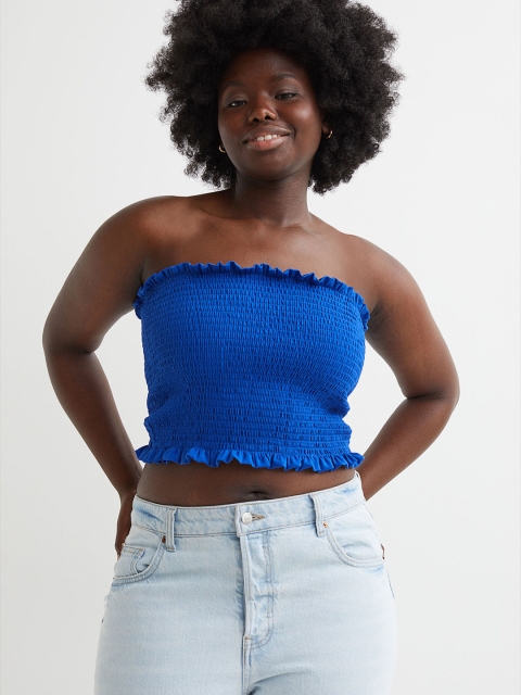 

H&M Blue Smocked Tube Top