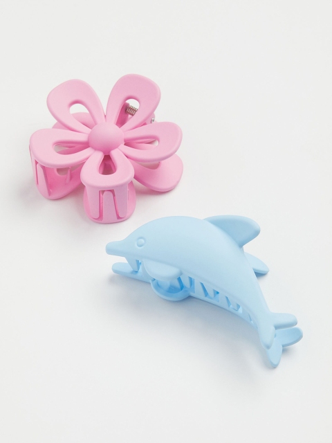 

H&M Women Pack Of 2 Blue & Pink Hair Claws