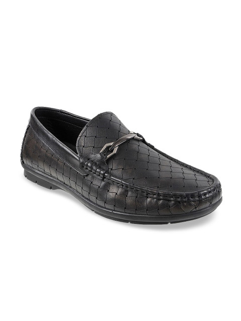 

J FONTINI Men Bronze-Toned Textured Leather Loafers