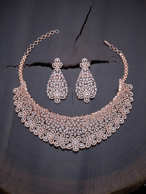 

Kushal's Fashion Jewellery White Rose Gold-Plated Choker Necklace