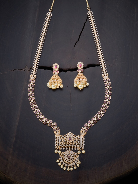 

Kushal's Fashion Jewellery Red Gold-Plated Necklace