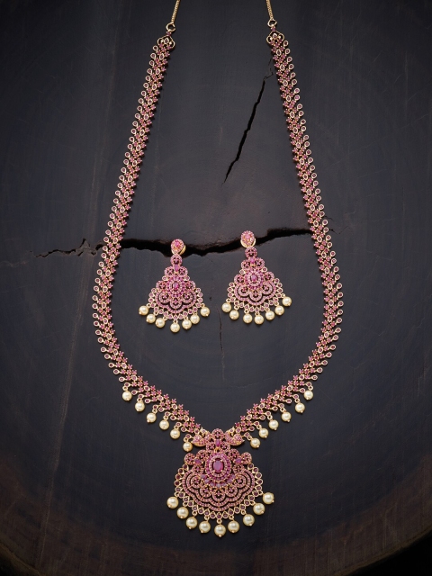 

Kushal's Fashion Jewellery Red Gold-Plated Necklace