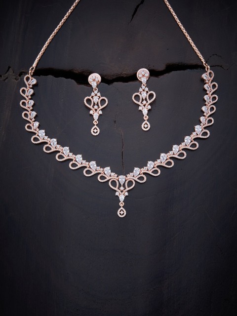 

Kushal's Fashion Jewellery White Rose Gold-Plated Necklace