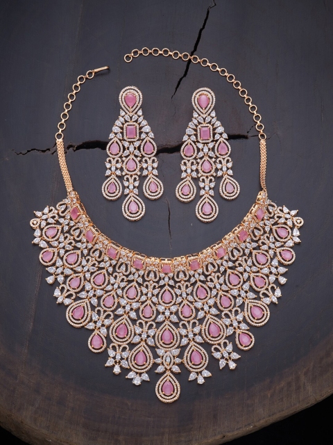 

Kushal's Fashion Jewellery Pink Gold-Plated Necklace