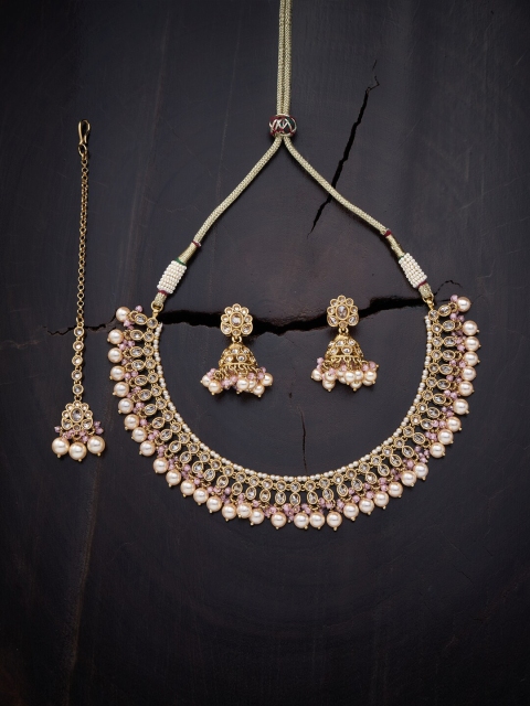 

Kushal's Fashion Jewellery Pink Gold-Plated Necklace