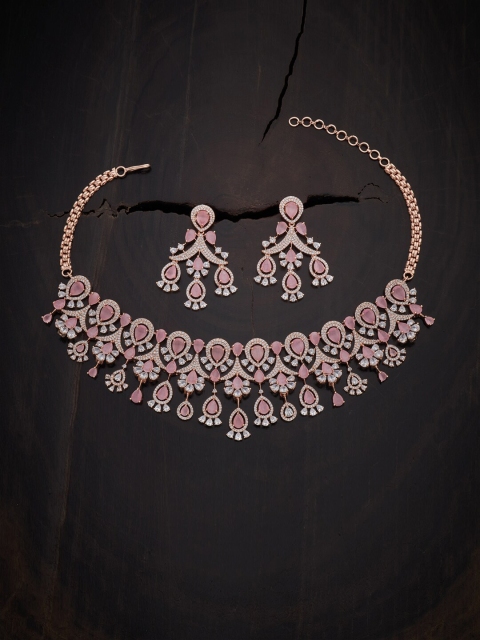

Kushal's Fashion Jewellery Pink Rose Gold-Plated Necklace