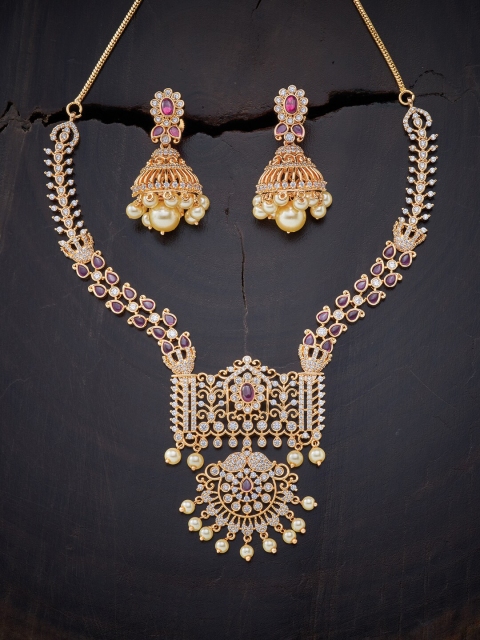 

Kushal's Fashion Jewellery Red Gold-Plated & Cubic Zirconia Necklace