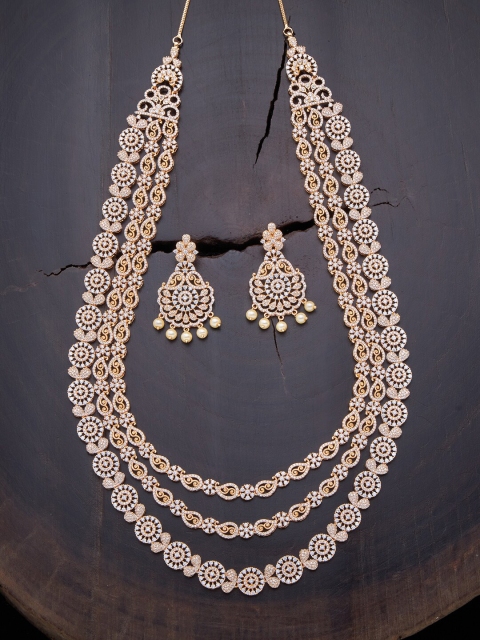 

Kushal's Fashion Jewellery White Gold-Plated Layered Jewellery Set