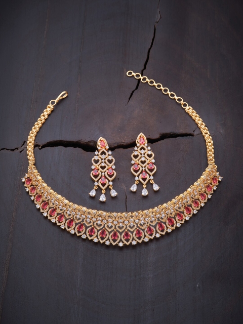 

Kushal's Fashion Jewellery Red Gold-Plated & Cubic Zirconia Choker Necklace