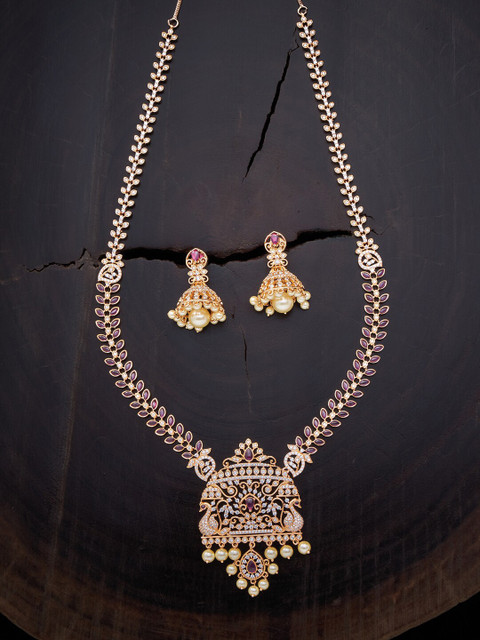 

Kushal's Fashion Jewellery Red Gold-Plated & Cubic Zirconia Necklace
