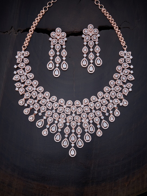 

Kushal's Fashion Jewellery White Rose Gold-Plated Necklace