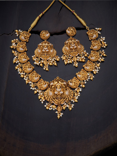 

Kushal's Fashion Jewellery Red & Green Gold-Plated Jewellery Set