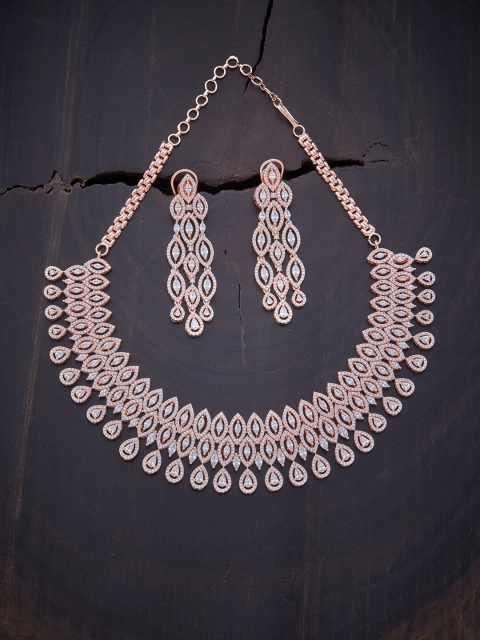

Kushal's Fashion Jewellery White Rose Gold-Plated Necklace